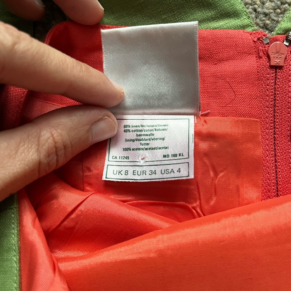 RARE! Vintage Laura Ashley Watermelon Linen Dress (4) - Picture 4 of 5